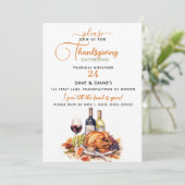 Wein und Türkei Erntedank Ansammlung Einladung (Stehend Vorderseite)