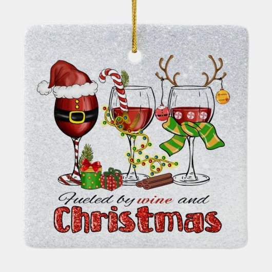 Wein und Weihnachtsschmuck (Rückseite)