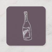 Wein und Weinflasche Quadratische Visitenkarte (Rückseite)