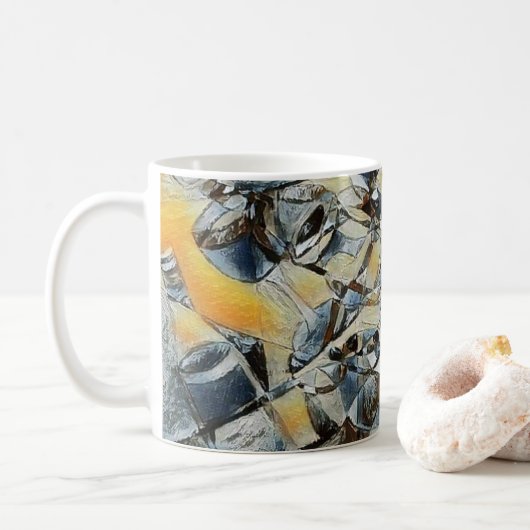 Wein und Weinflaschen Kunst Tasse Kaffee (Mit Donut)