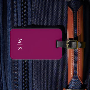 Wein und Weiß Modernes Monogramm Gepäckanhänger