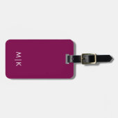 Wein und Weiß Modernes Monogramm Gepäckanhänger (Vorderseite horizontal)