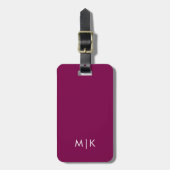 Wein und Weiß Modernes Monogramm Gepäckanhänger (Vorderseite vertikal)