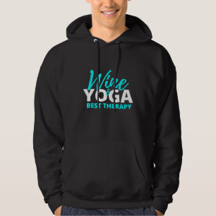 Wein und Yoga beste Therapie Lustiges Shirt für Fr