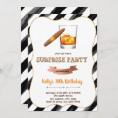 Wein und Zigarette Geburtstagsfeier Einladungskart Einladung (Vorne/Hinten)