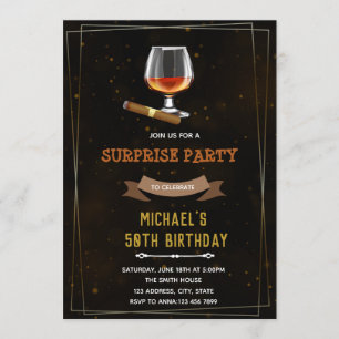 Wein und Zigarre zum Geburtstag Einladung