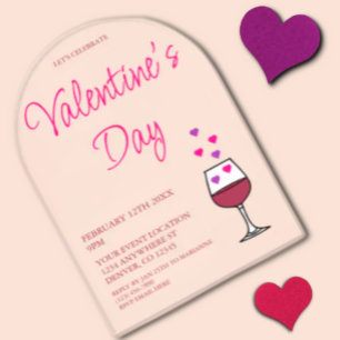 Wein Valentinstag Party  Acryleinladungen