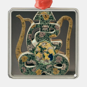 Wein-Vase in Form von dem Charakter 'shou Ornament Aus Metall