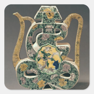 Wein-Vase in Form von dem Charakter 'shou Quadratischer Aufkleber