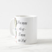 Wein verbessert mit Alter, humorvolle Kaffeetasse (Vorderseite Links)