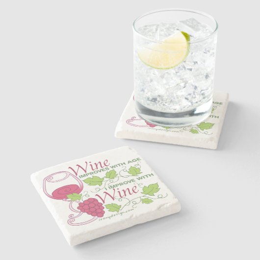 Wein verbessert mit Alter Steinuntersetzer (Seitenansicht)