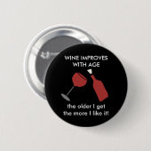 WEIN VERBESSERT MIT ALTER Wein-Knopf Button (Vorne & Hinten)