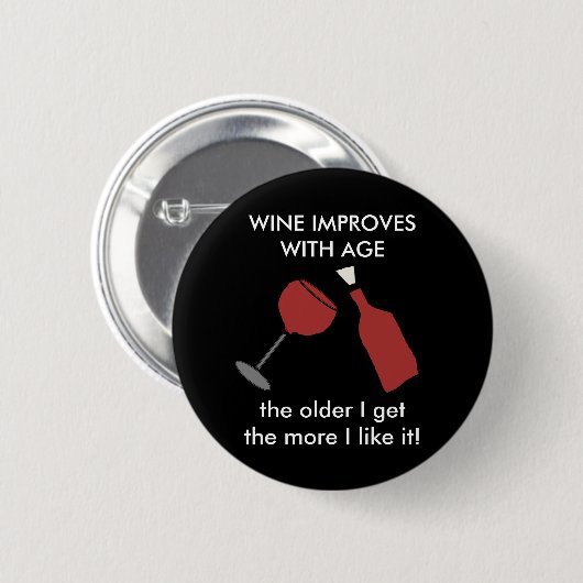 WEIN VERBESSERT MIT ALTER Wein-Knopf Button (Vorne & Hinten)