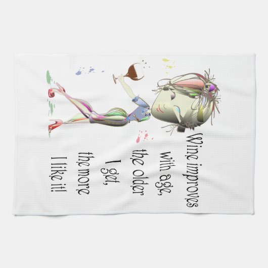 Wein verbessert mit Alters-humorvollem Handtuch (Horizontal)