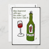 WEIN VERBESSERT SICH MIT DEM ALTER...Weindruck mit Postkarte (Vorne/Hinten)