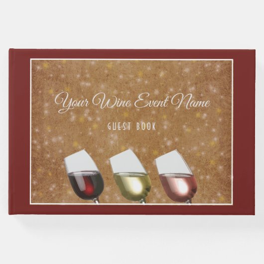 Wein Verkostung mit Gläsern Wein, Stärengold Gästebuch (Vorderseite)