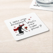 Wein verschwindet Superkraftangebot mit Kat Rechteckiger Pappuntersetzer (angewinkelt)