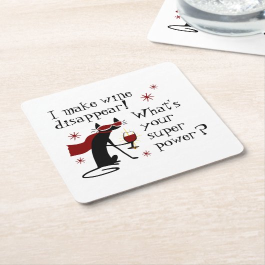 Wein verschwindet Superkraftangebot mit Kat Rechteckiger Pappuntersetzer (angewinkelt)
