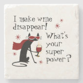 Wein verschwindet Superkraftangebot mit Kat Steinuntersetzer (Vorderseite)