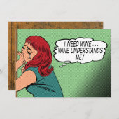 "Wein versteht mich!" Mitteilungskarte (Vorne/Hinten)