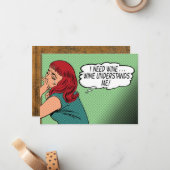 "Wein versteht mich!" Mitteilungskarte (Vorderseite/Rückseite Beispiel)