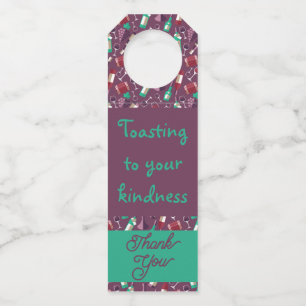 Wein Vielen Dank Flaschenhanger Tag Flaschenanhänger