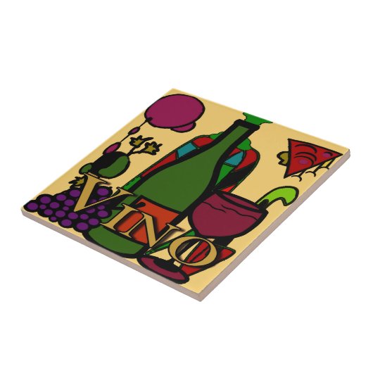 Wein, Vino Abstrakt Square Fliese (Seite)