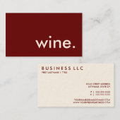 Wein. Visitenkarte (Vorne/Hinten)