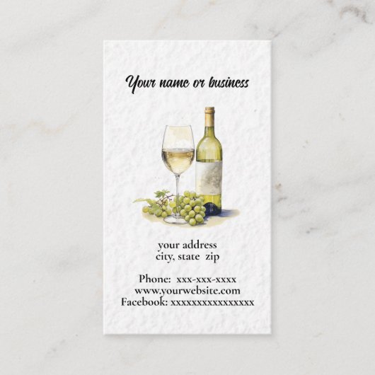 Wein Visitenkarte (Vorderseite)