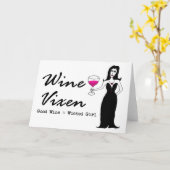 Wein Vixen "Good Wine = Wicked Girl" Karte (Gelbe Blume)