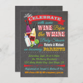 Wein vor dem Whine Baby Shower lädt ein Einladung (Vorne/Hinten)