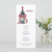 Wein vor Eheversprechen Brautparty-Menü Menükarte (Stehend Vorderseite)