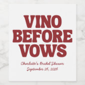 Wein vor Gelübden Burgunder Junggesellinnenabschie Weinetikett (Einzelnes Label)