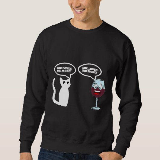 Wein Vs Cat Sweatshirt (Vorderseite)