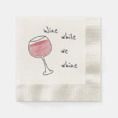 Wein während wir Papier Napkin Serviette (Vorderseite)