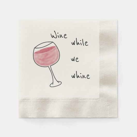 Wein während wir Papier Napkin Serviette (Vorderseite)