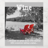 Wein, weil keine großartige Geschichte jemals Sala Weinetikett (Einzelnes Label)