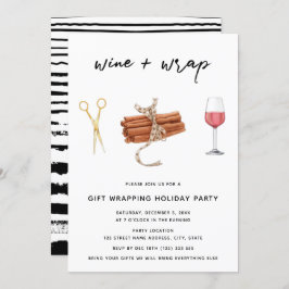 Wein & Wein Weihnachtsgeschenk Party Einladung