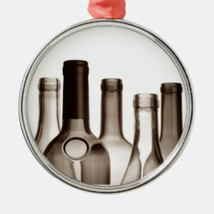 WEIN-WEINFLASCHEN-ORNATION SILBERNES ORNAMENT