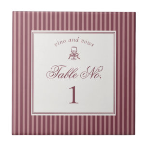 Wein-Weingut-Club Old Money Hochzeit Tischnummer Fliese