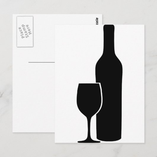 Wein - Weinsymbol Postkarte (Vorne/Hinten)