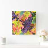 Wein Weintrauben Weingarten Küche Ausstattung Quadratische Wanduhr (Zuhause)