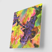 Wein Weintrauben Weingarten Küche Ausstattung Quadratische Wanduhr (Winkel)