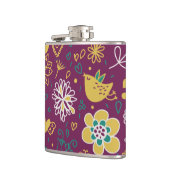 Wein-wunderliche Vögel und Blumen Flachmann (Links)