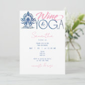 Wein & Yoga Namaste & Rose Minimaler Brunch Geburt Einladung (Stehend Vorderseite)
