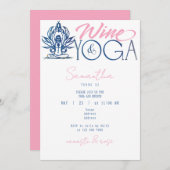 Wein & Yoga Namaste & Rose Minimaler Brunch Geburt Einladung (Vorne/Hinten)