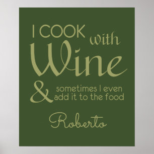 Wein Zitat benutzerdefinierter Name Poster