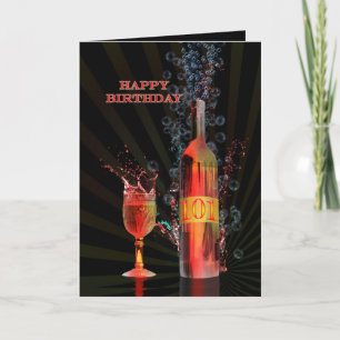 Wein zum 101. Geburtstag Karte