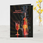 Wein zum 34. Geburtstag Karte (Gelbe Blume)