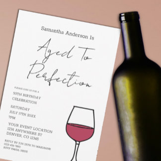 Wein zum 50. Geburtstag - gereift bis zur Vollkomm Einladung